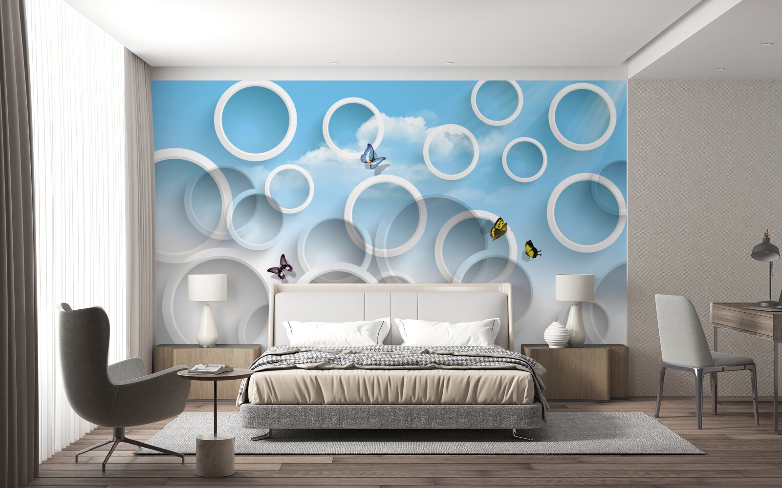 Фотошпалери небо в синіх колах