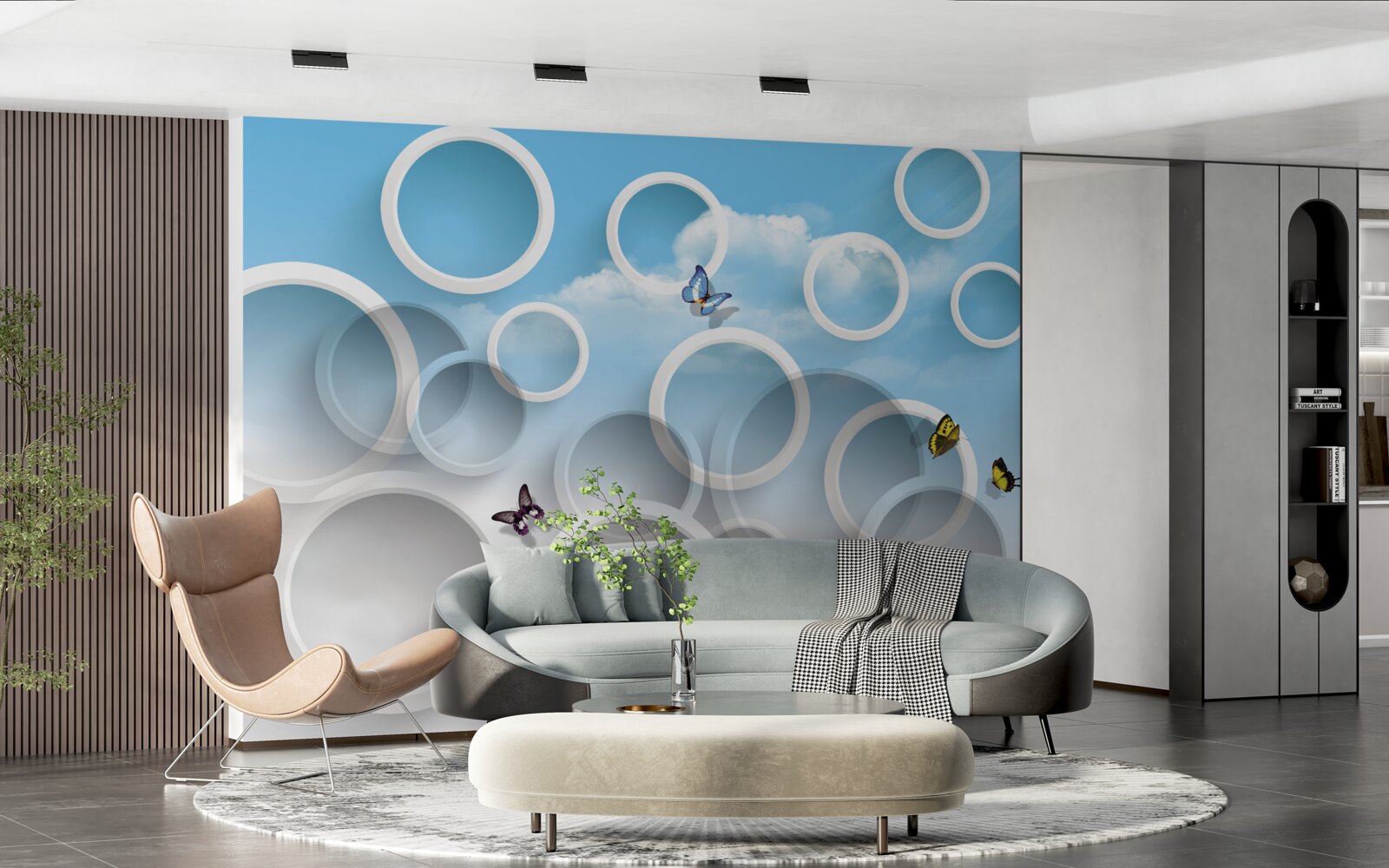 Фотошпалери небо в синіх колах