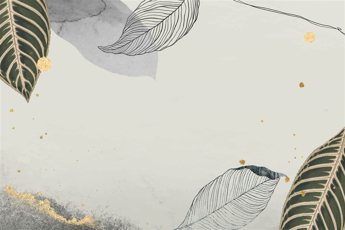 Фотошпалери велике тропічне листя на сірому тлі