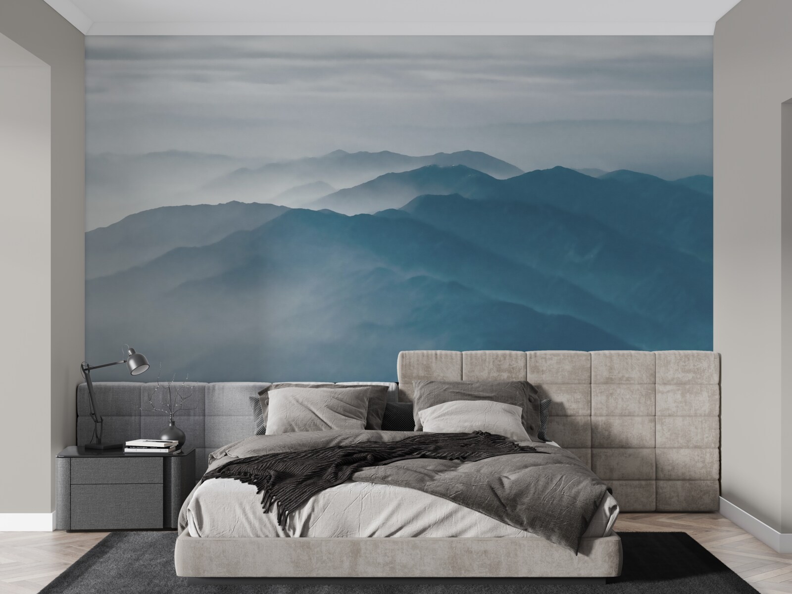 Фотошпалери ранковий туман огортає гірські вершини