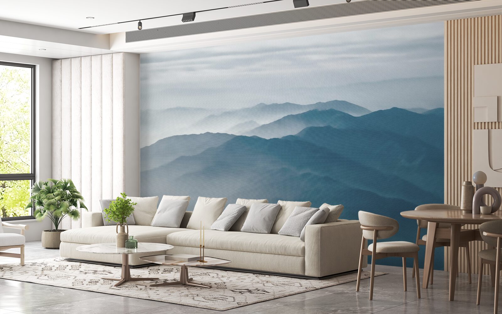 Фотошпалери ранковий туман огортає гірські вершини