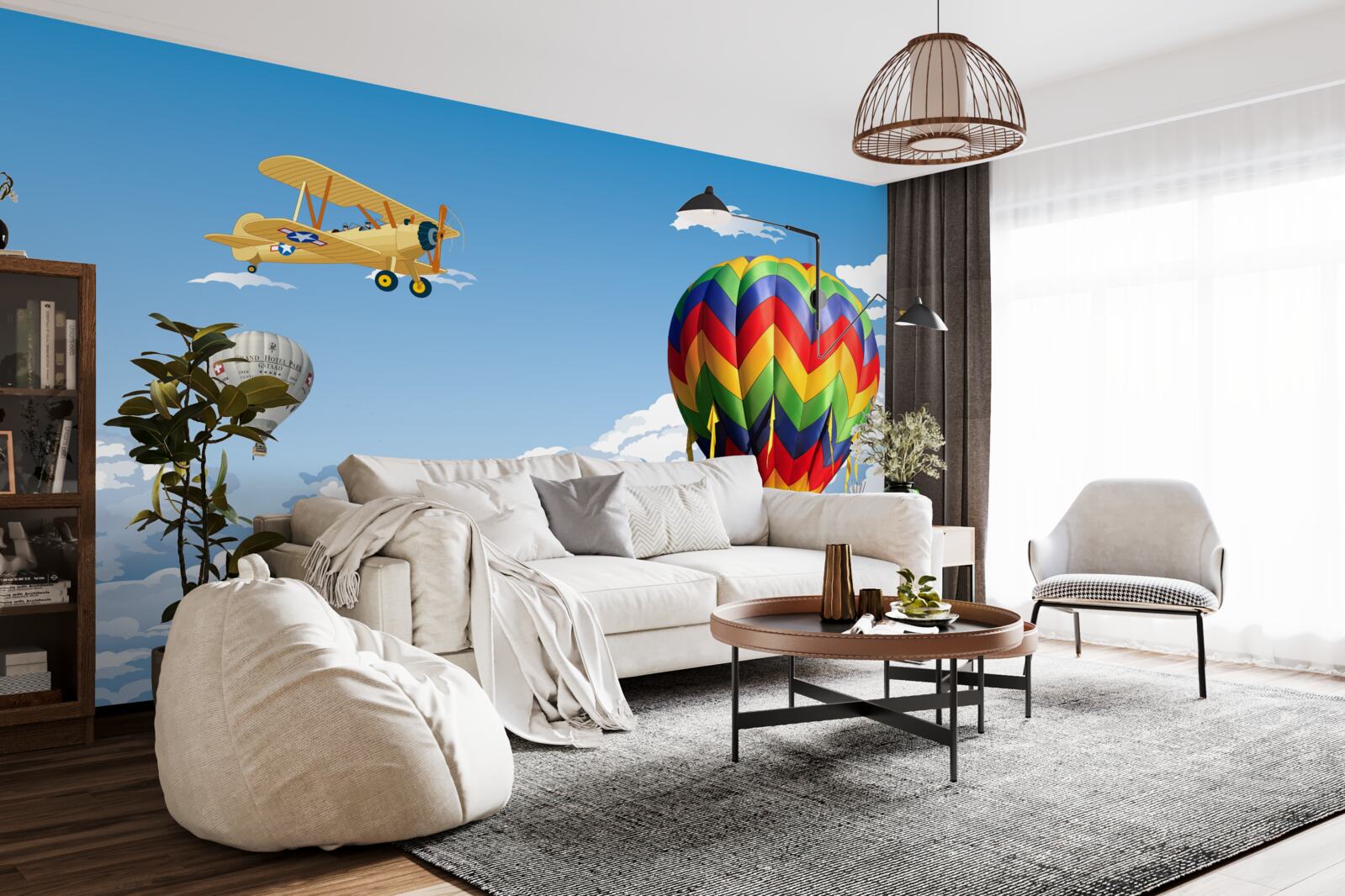 Фотошпалери подорожі на повітряній кулі та літаку