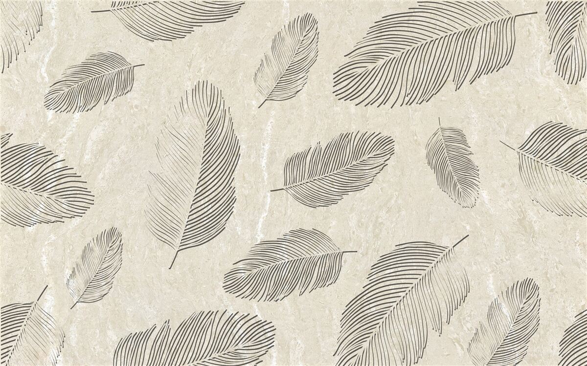 Фотошпалери світле тло, прикрашене сірим пір'ям