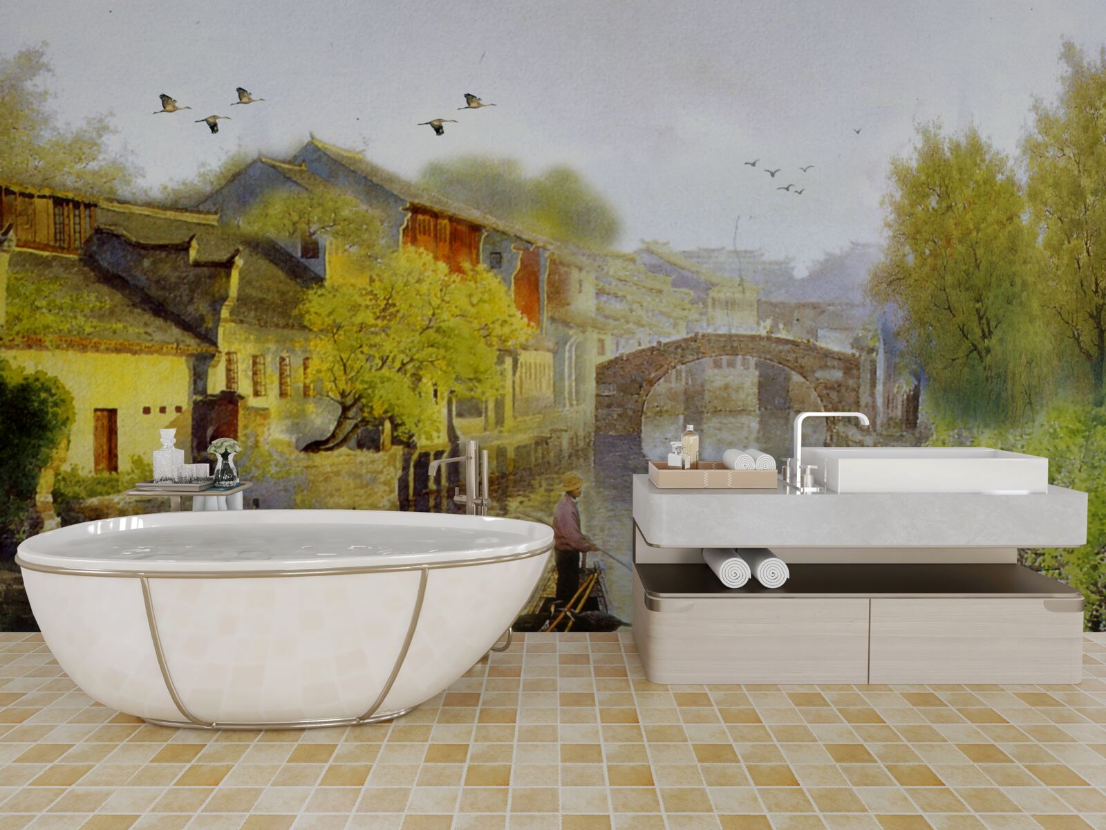 Фотошпалери акварелі із зображенням лісових квітів