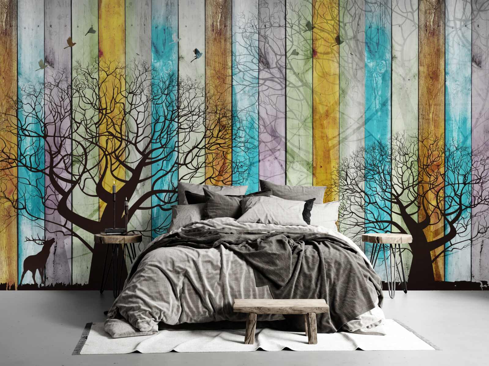 Фотошпалери обриси дерев та лося