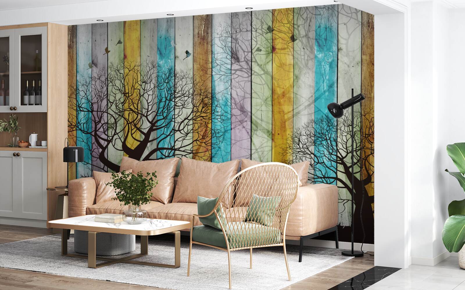 Фотошпалери обриси дерев та лося