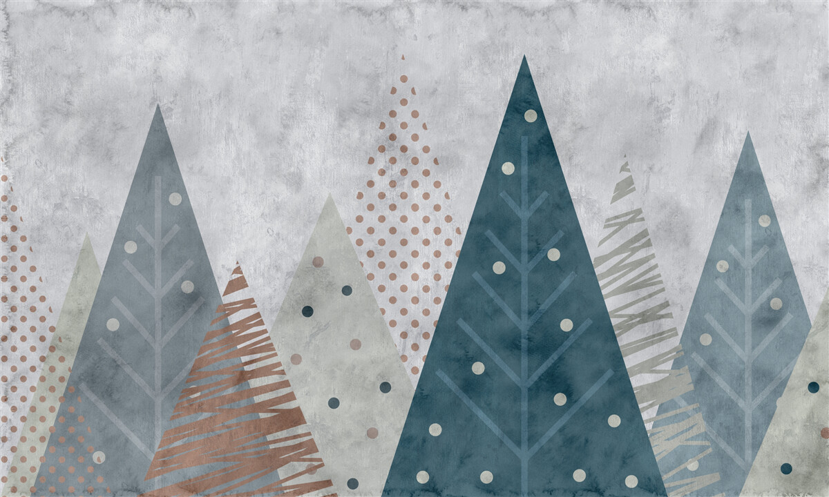 Фотошпалери осіннє зображення хвойного лісу в абстракції