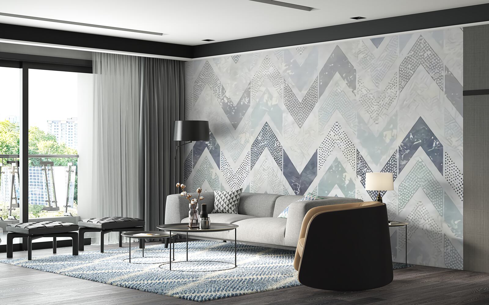 Фотошпалери холодні лінії, що йдуть зигзагоподібно