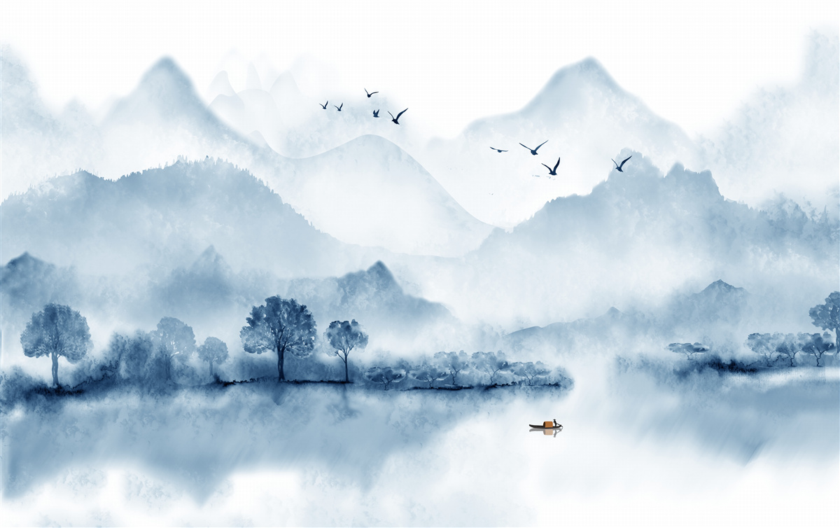 Фотошпалери тиша і спокій на гірському рибальському ставку