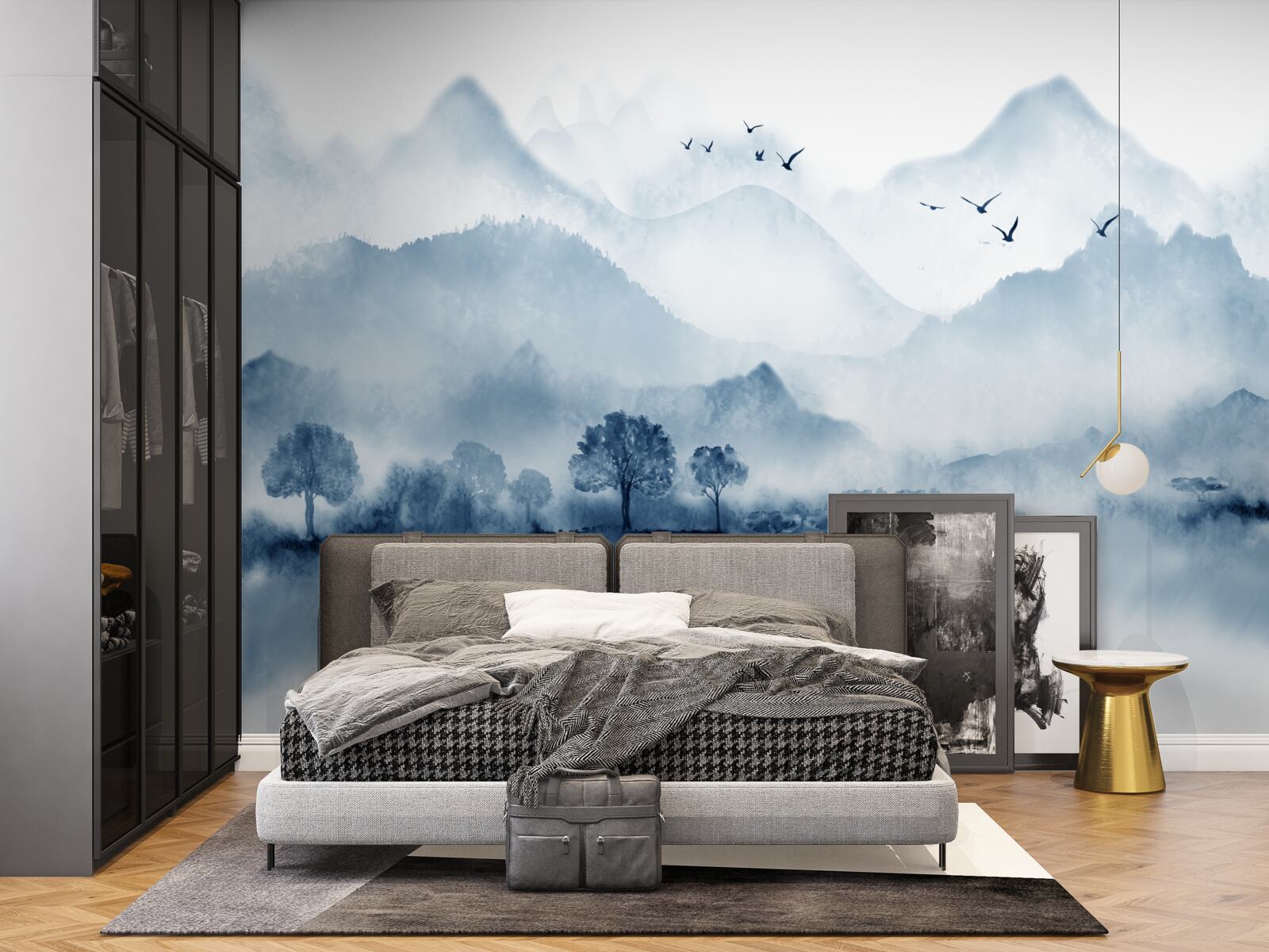 Фотошпалери тиша і спокій на гірському рибальському ставку