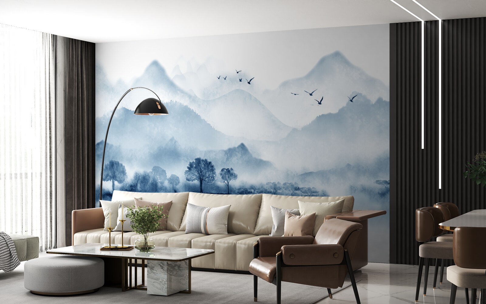 Фотошпалери тиша і спокій на гірському рибальському ставку