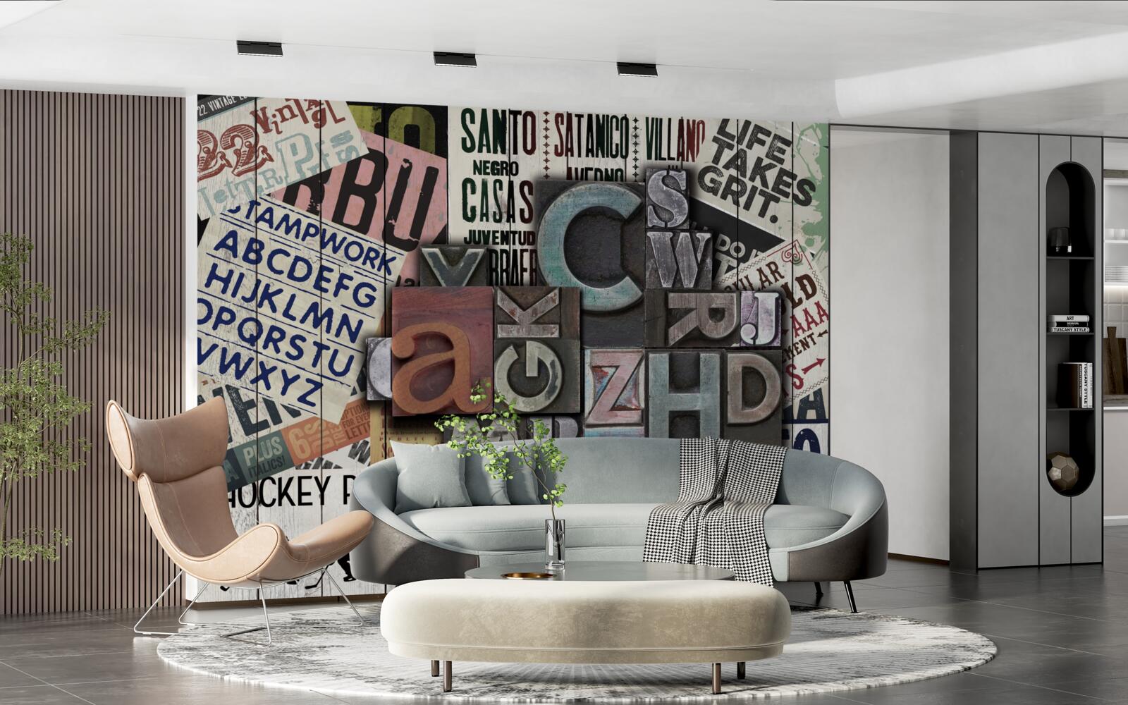 Фотошпалери написи в різних формах