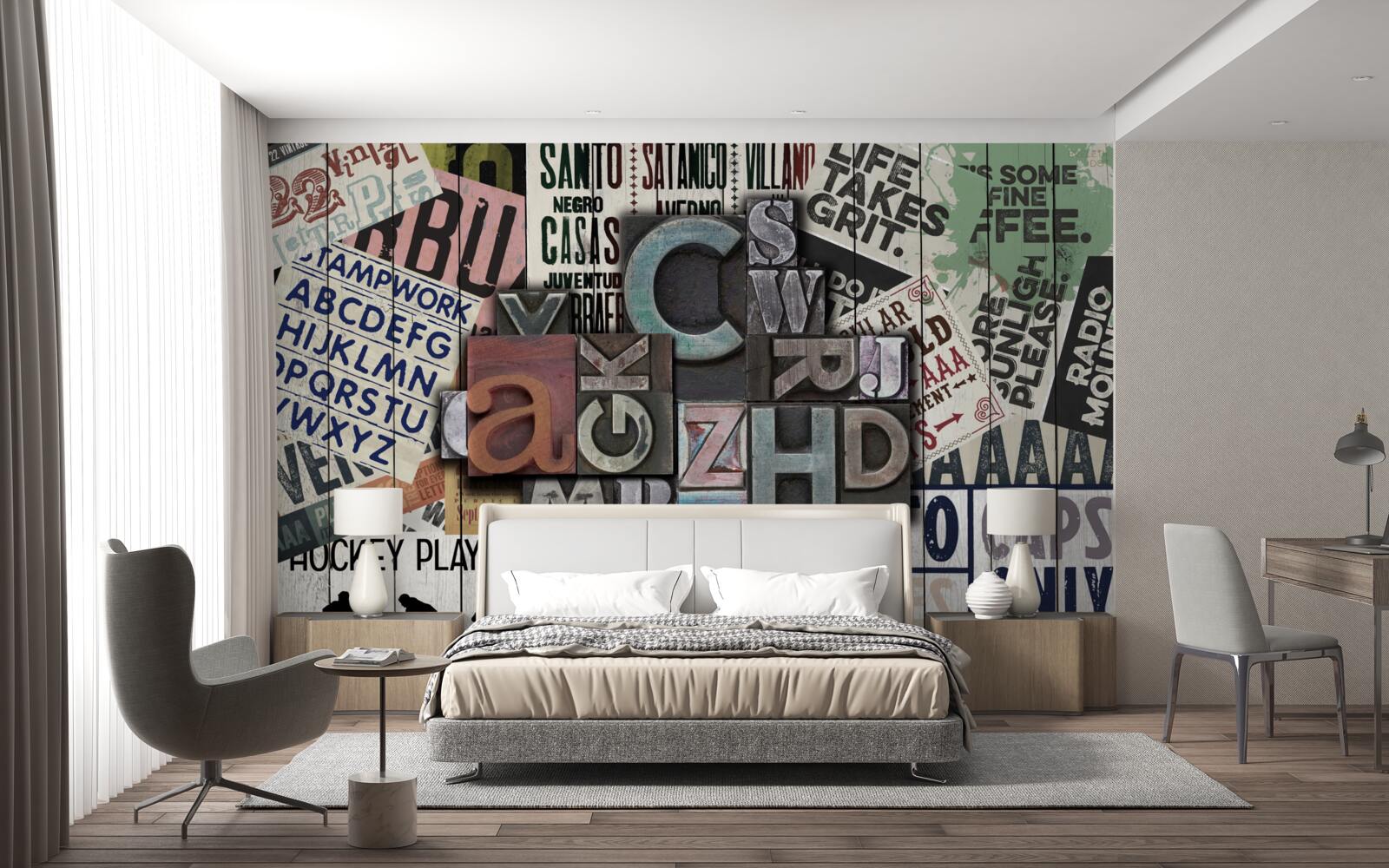 Фотошпалери написи в різних формах