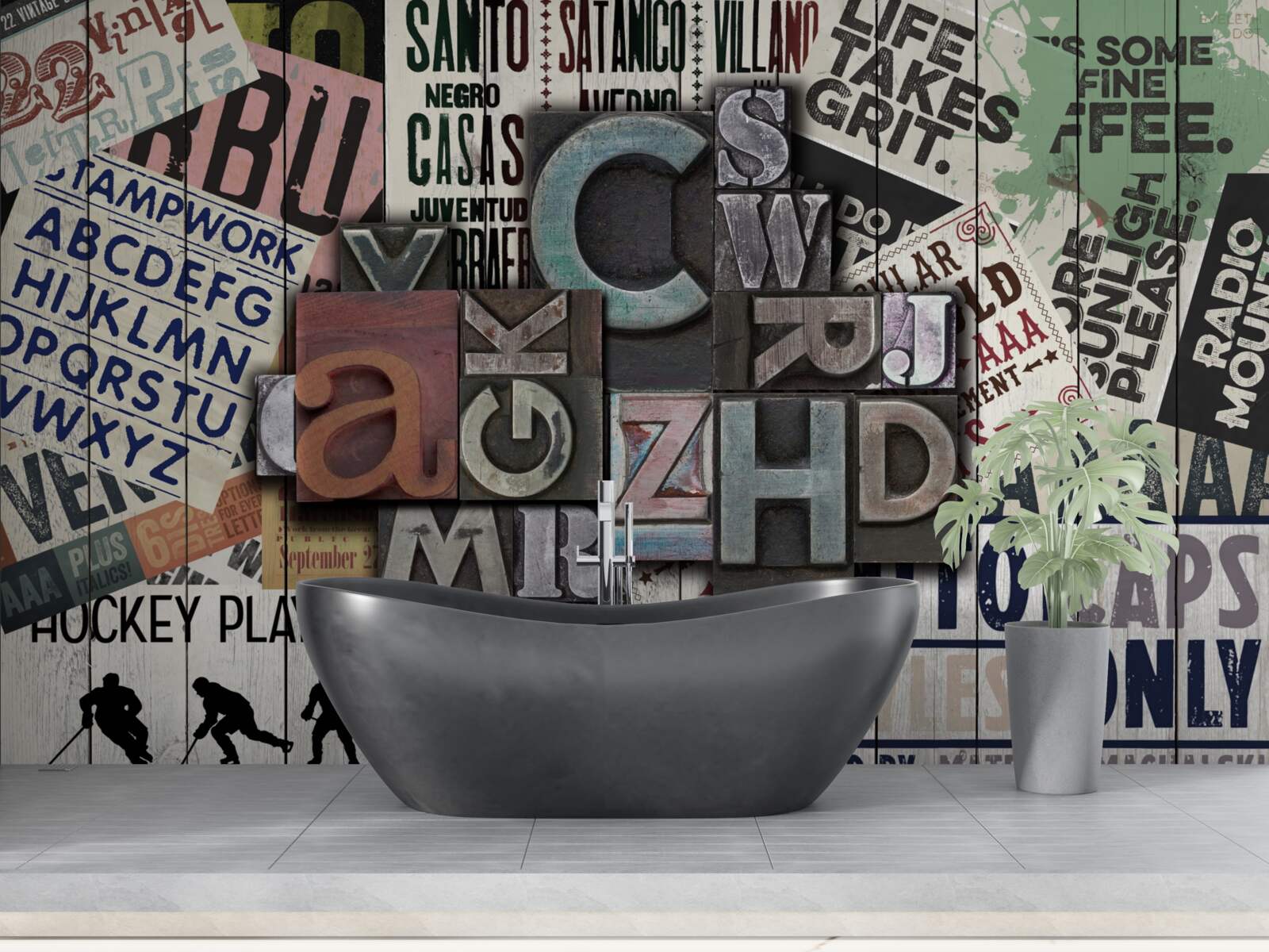 Фотошпалери написи в різних формах