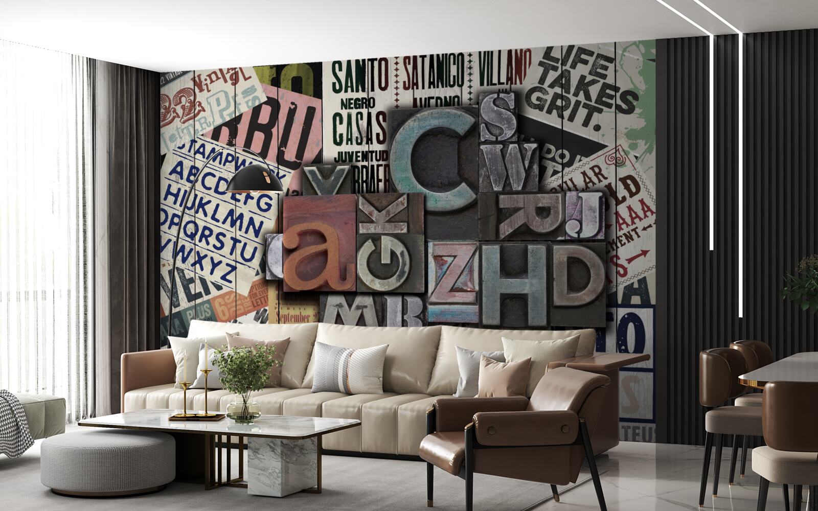 Фотошпалери написи в різних формах