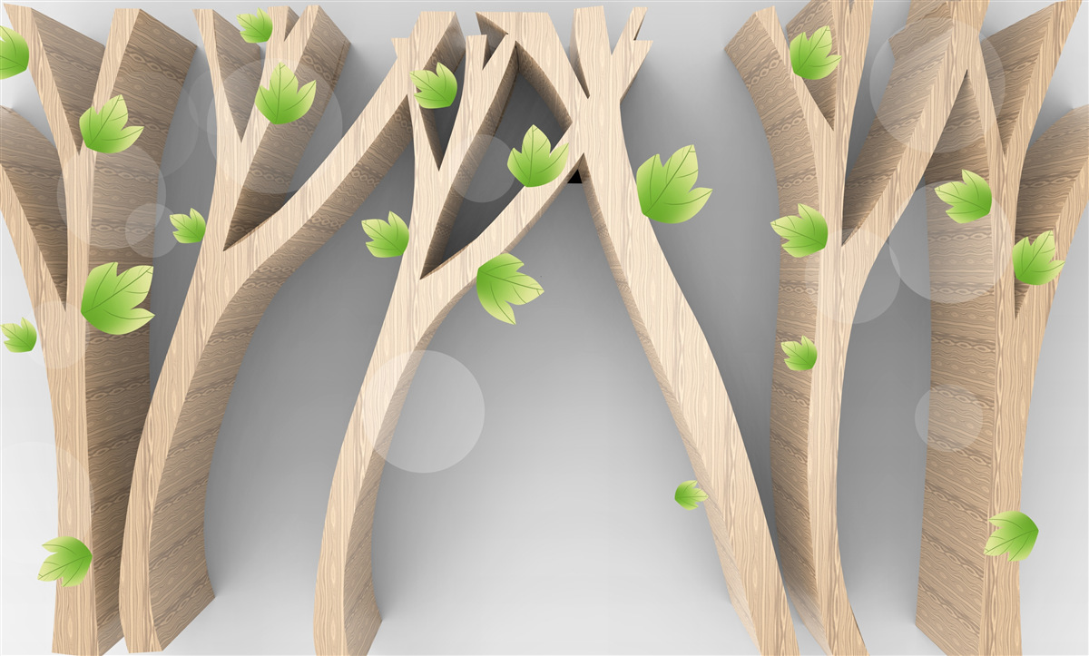 Фотошпалери абстрактний листяний ліс