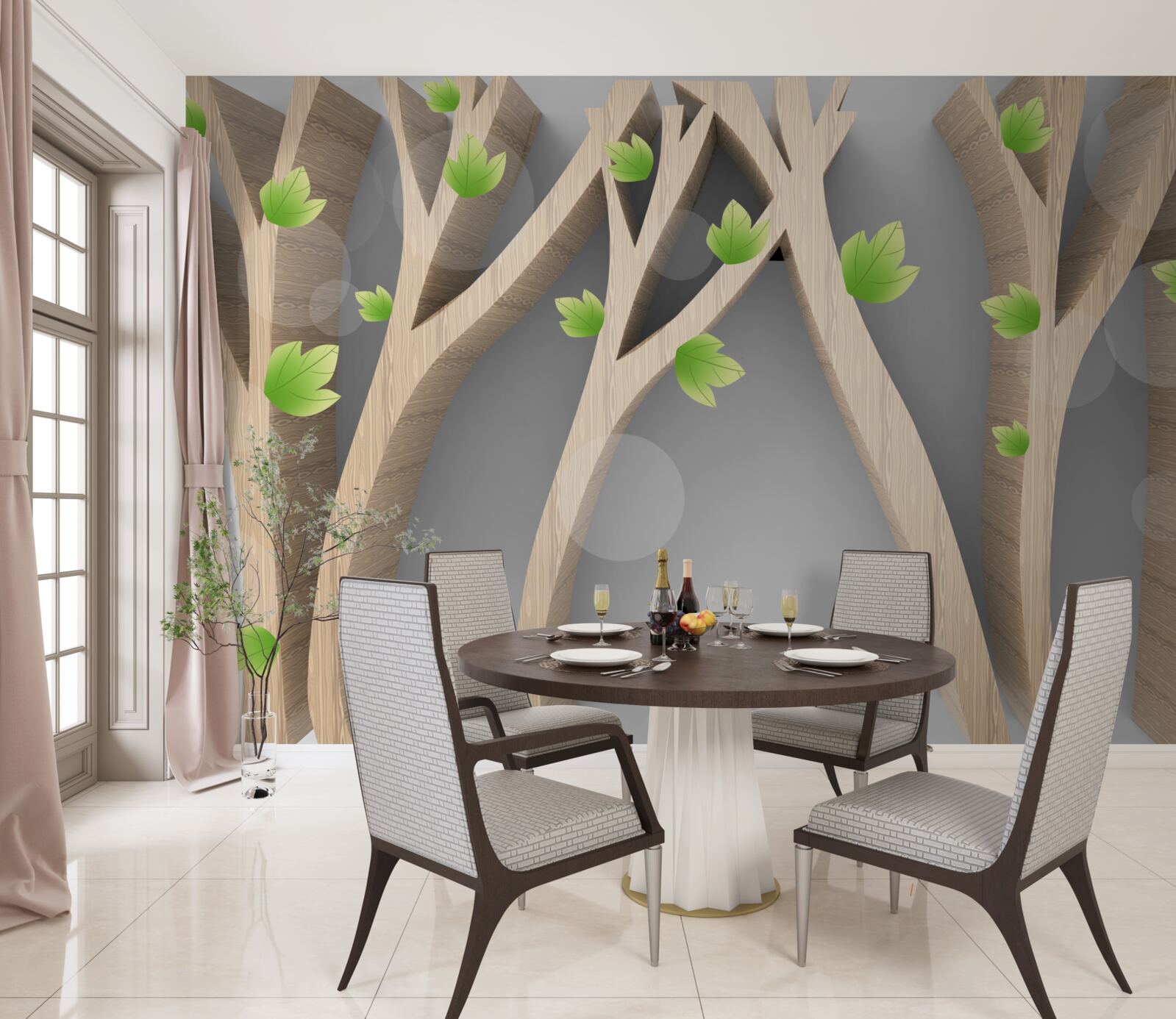 Фотошпалери абстрактний листяний ліс