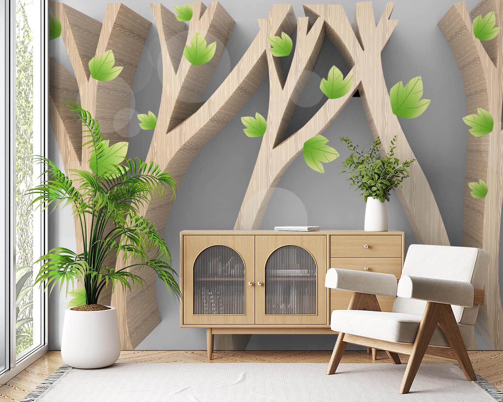 Фотошпалери абстрактний листяний ліс