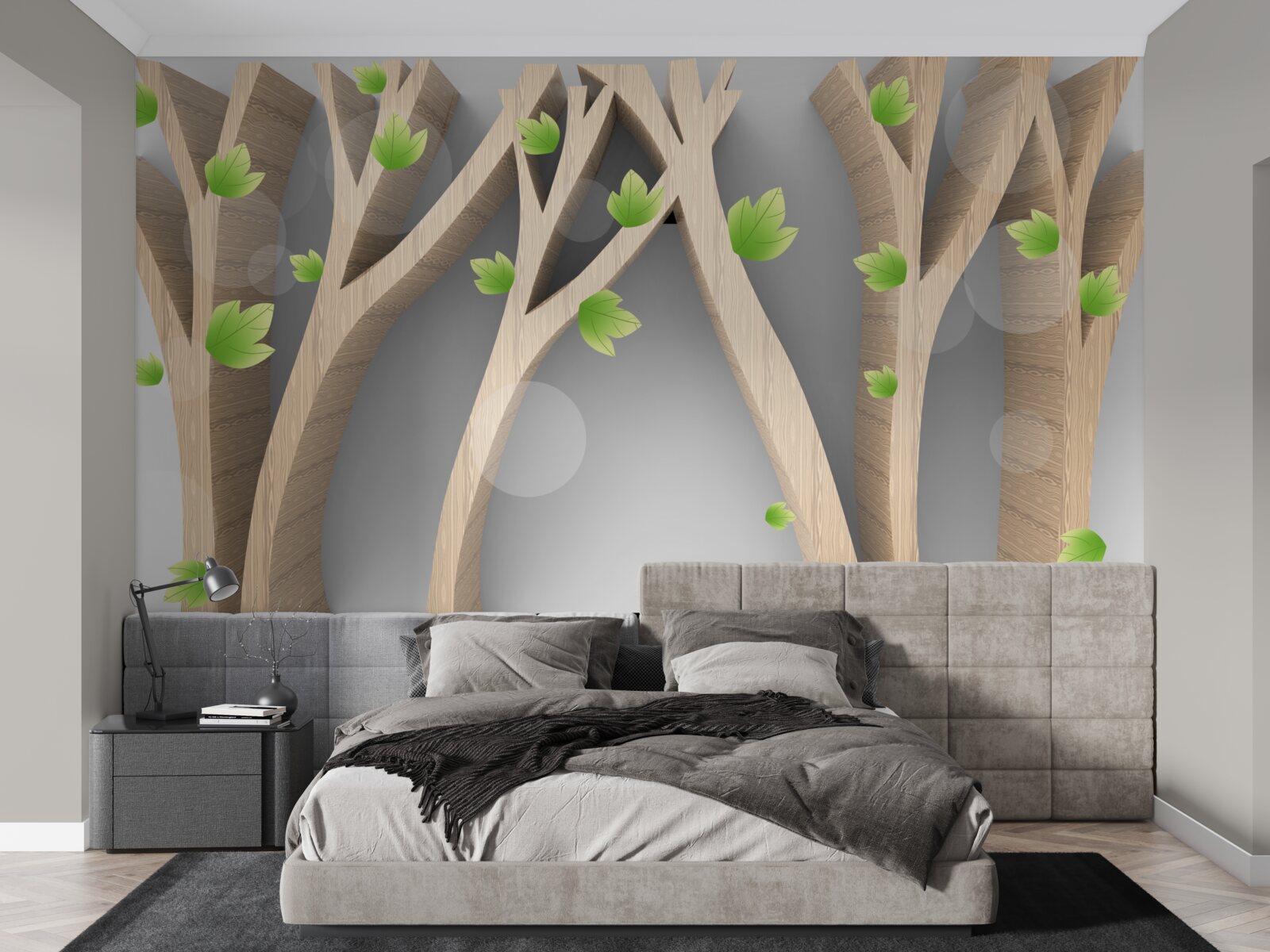 Фотошпалери абстрактний листяний ліс