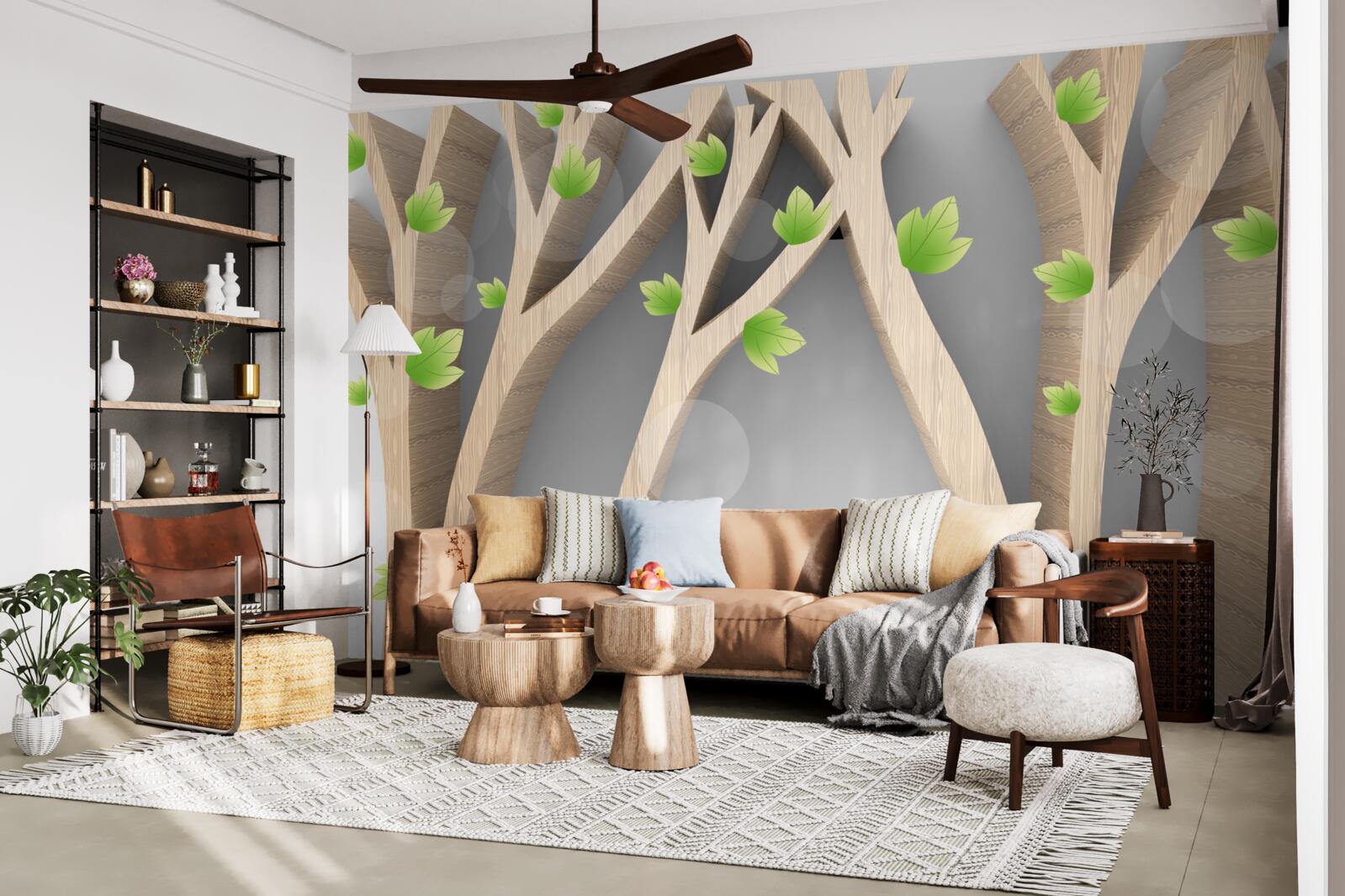 Фотошпалери абстрактний листяний ліс