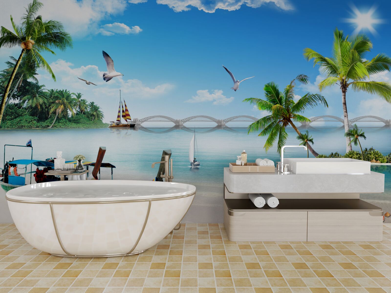 Фотошпалери притулок на безлюдному острові