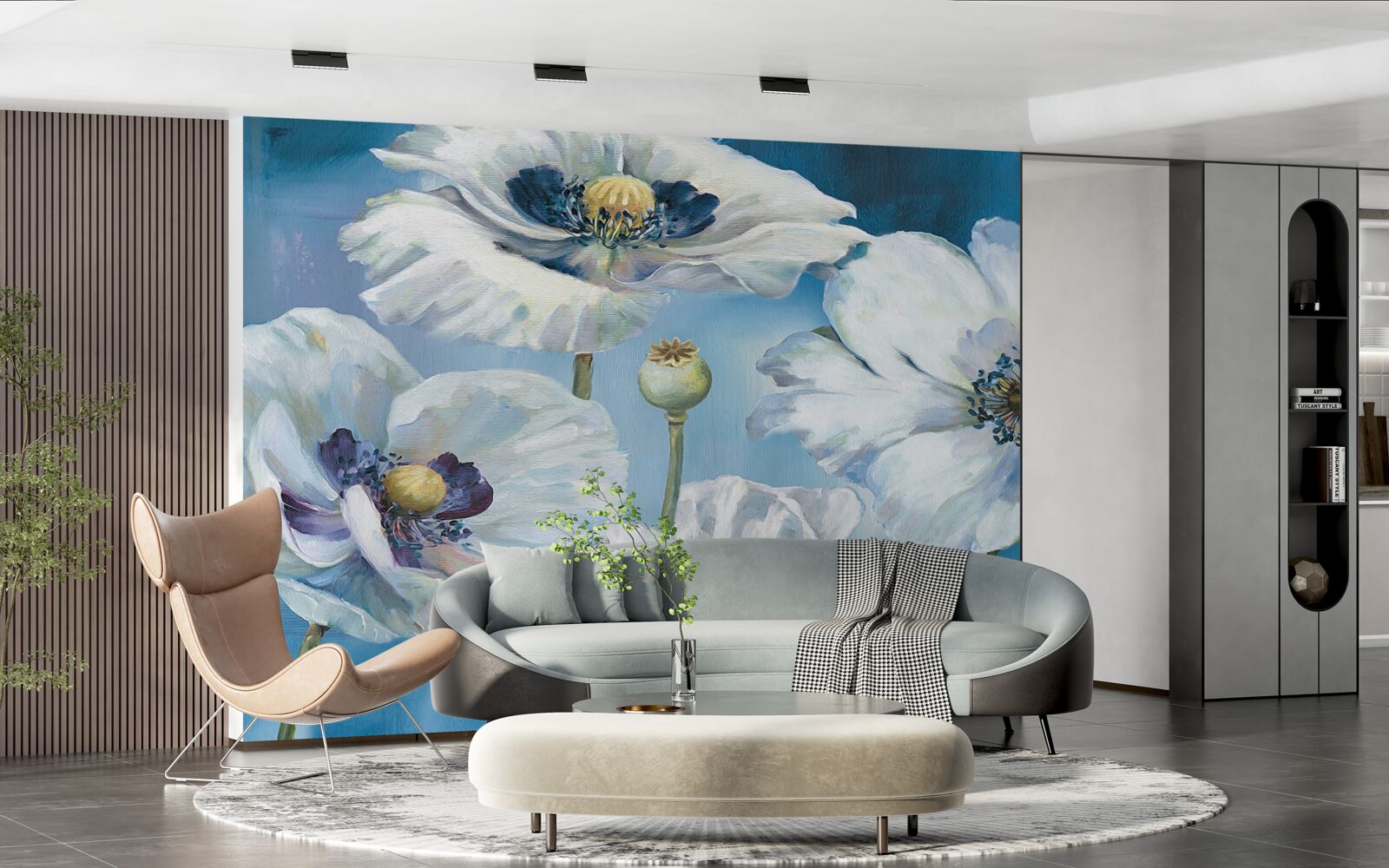 Фотошпалери величезні білі маки