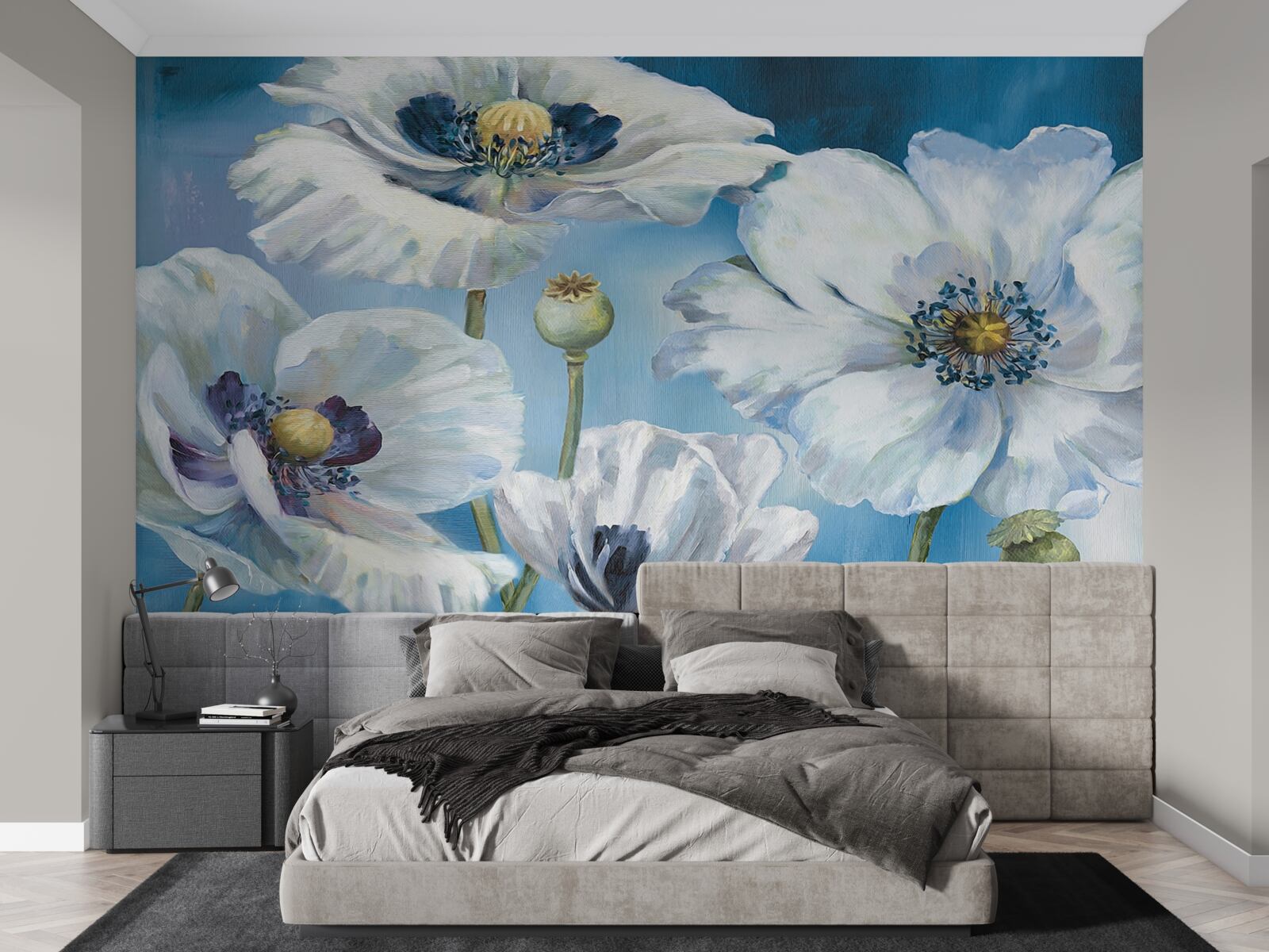 Фотошпалери величезні білі маки