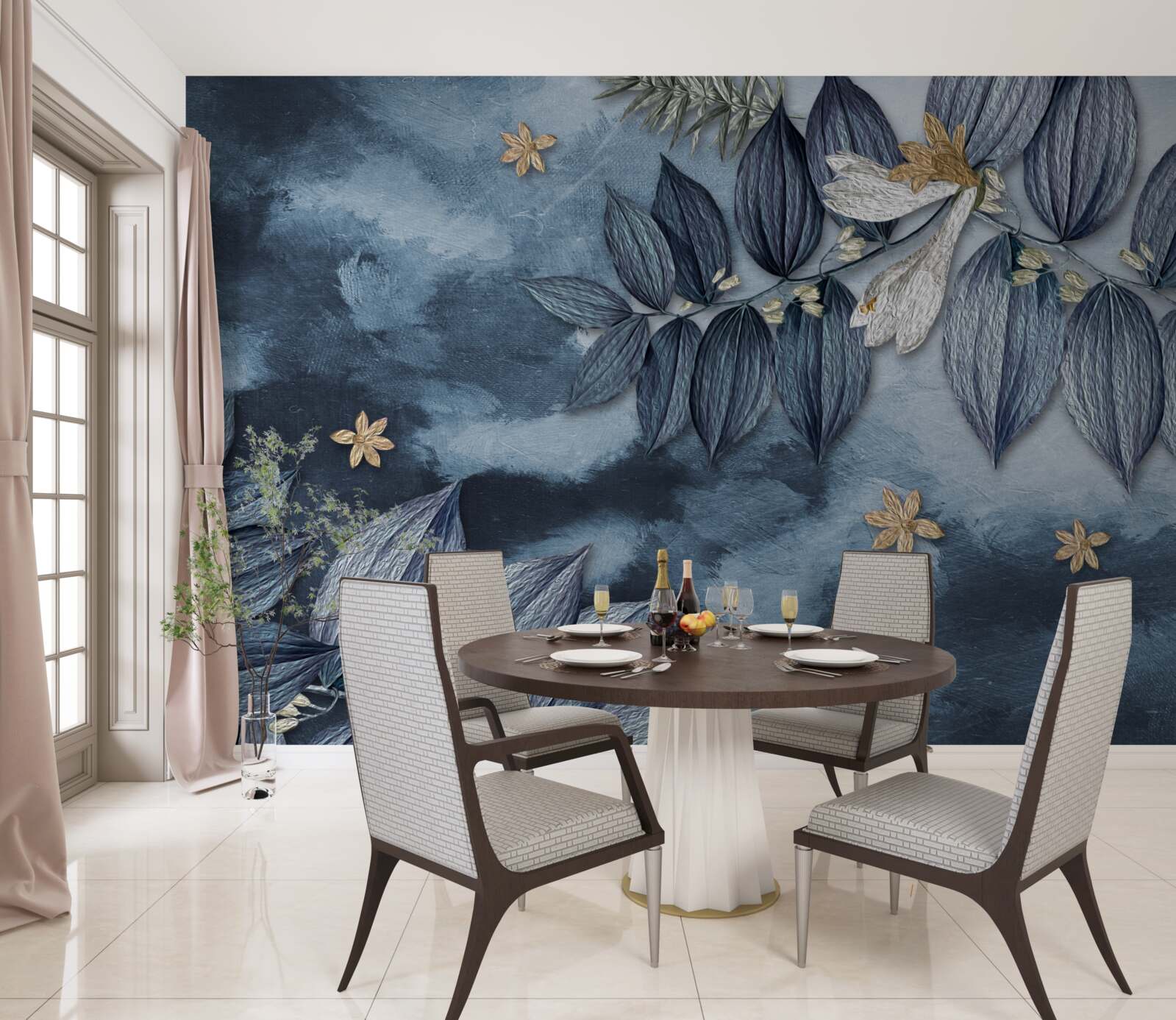 Фотошпалери ніч з хмарами в тропічному лісі