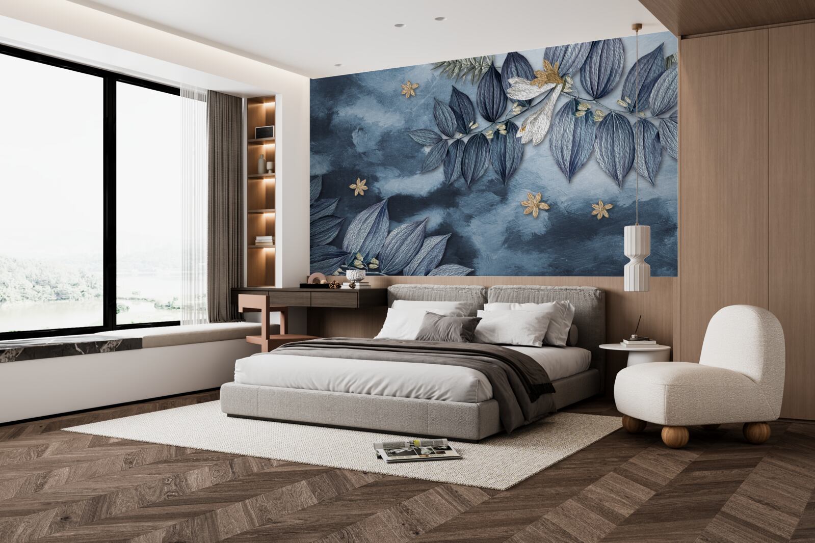 Фотошпалери ніч з хмарами в тропічному лісі