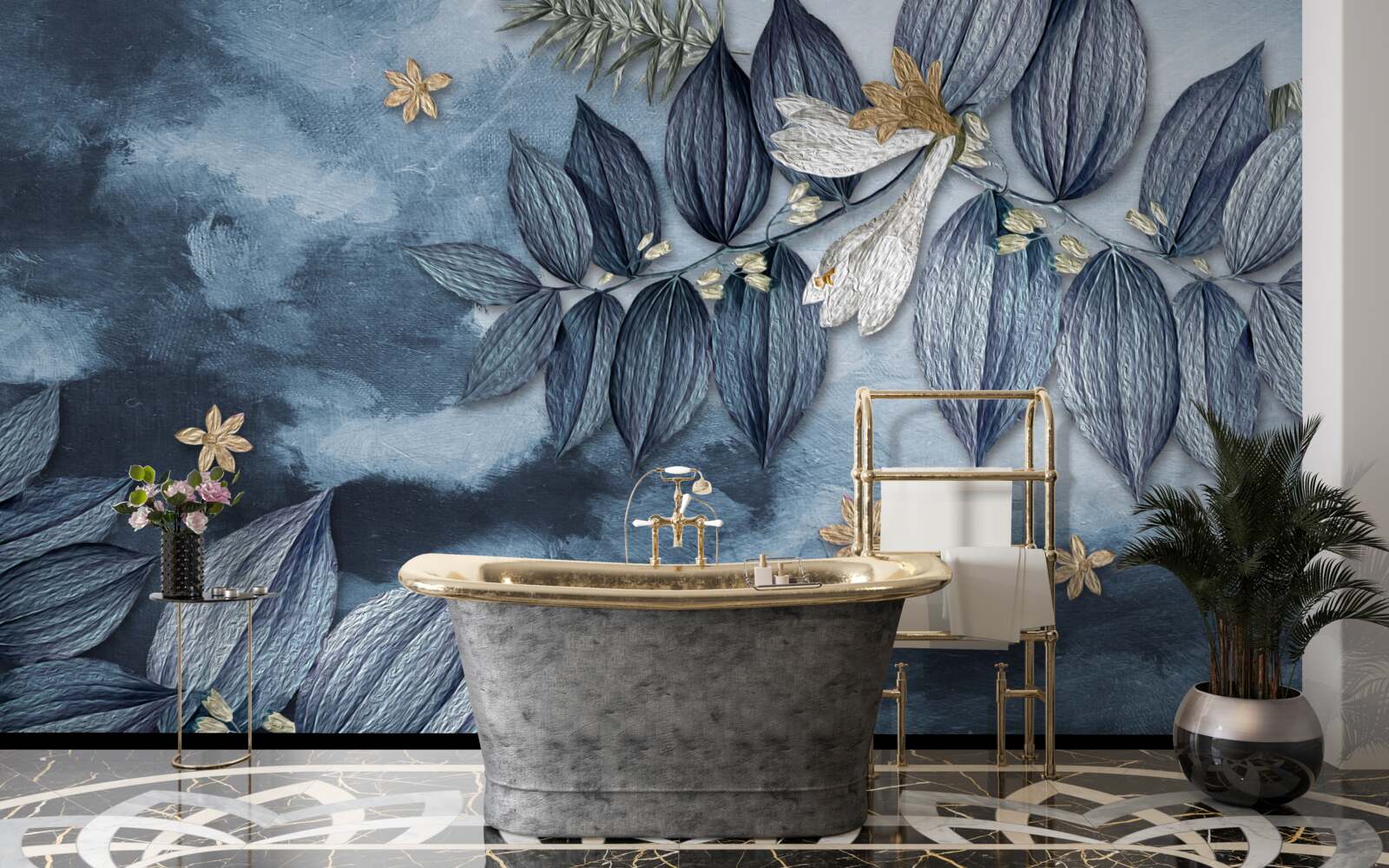 Фотошпалери ніч з хмарами в тропічному лісі