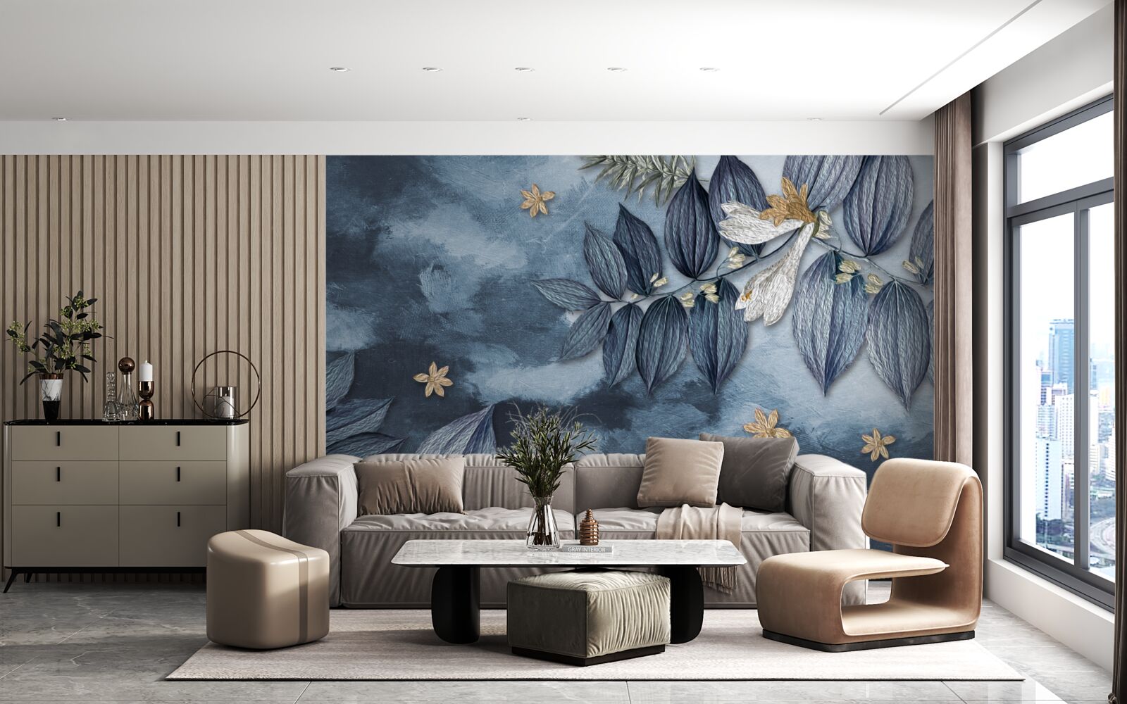 Фотошпалери ніч з хмарами в тропічному лісі