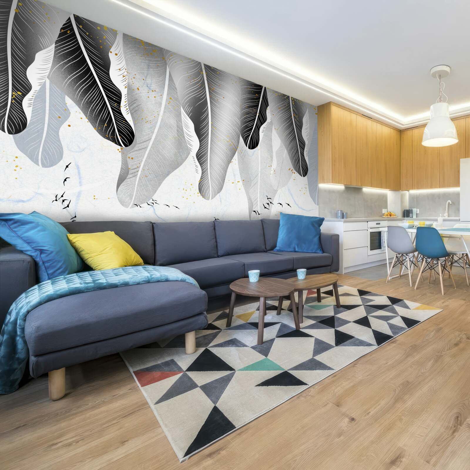 Фотошпалери схема з тропічними елементами