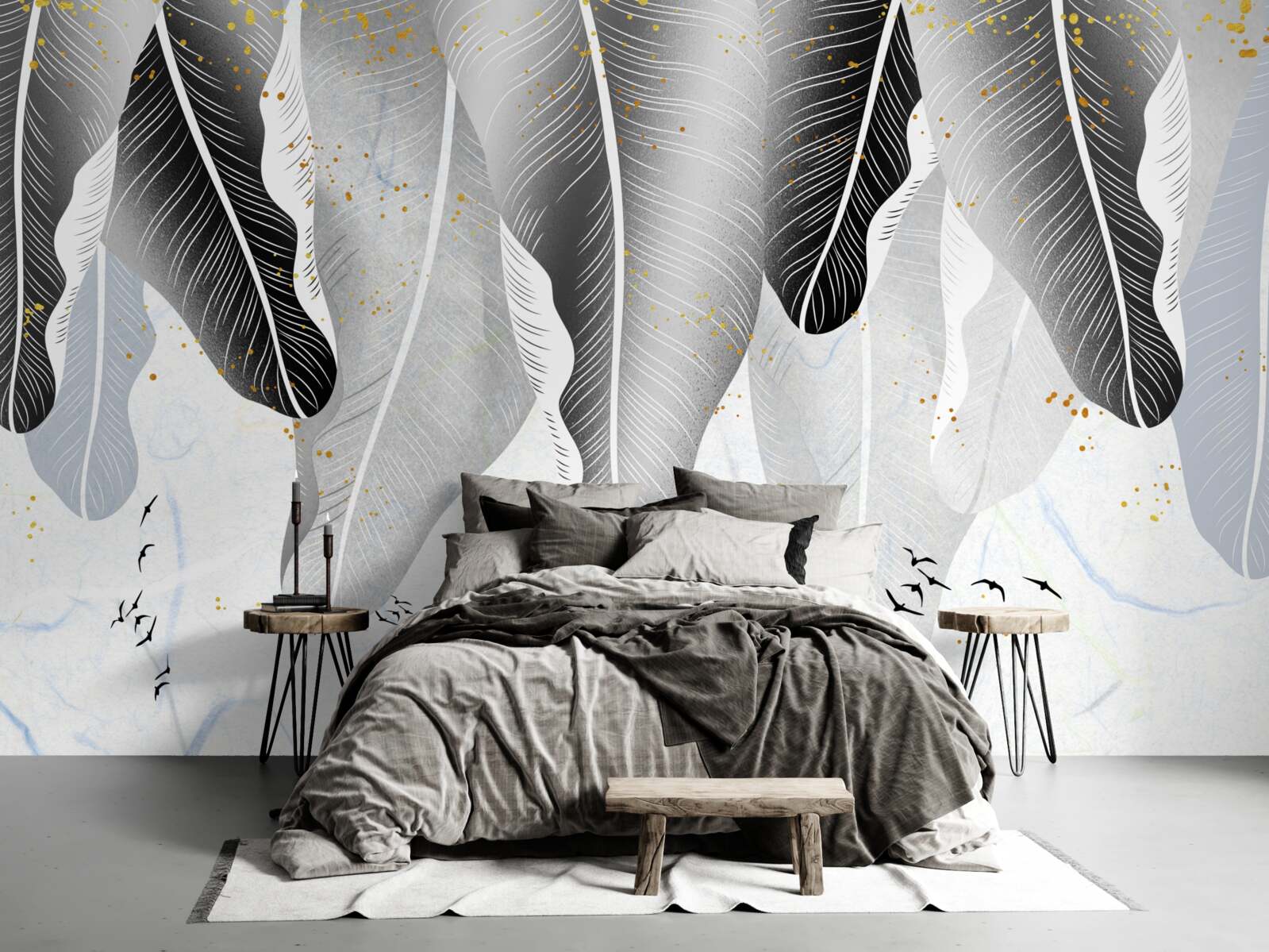 Фотошпалери схема з тропічними елементами