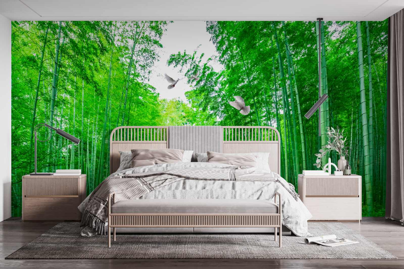 Фотошпалери Стежка через зелений бамбуковий ліс