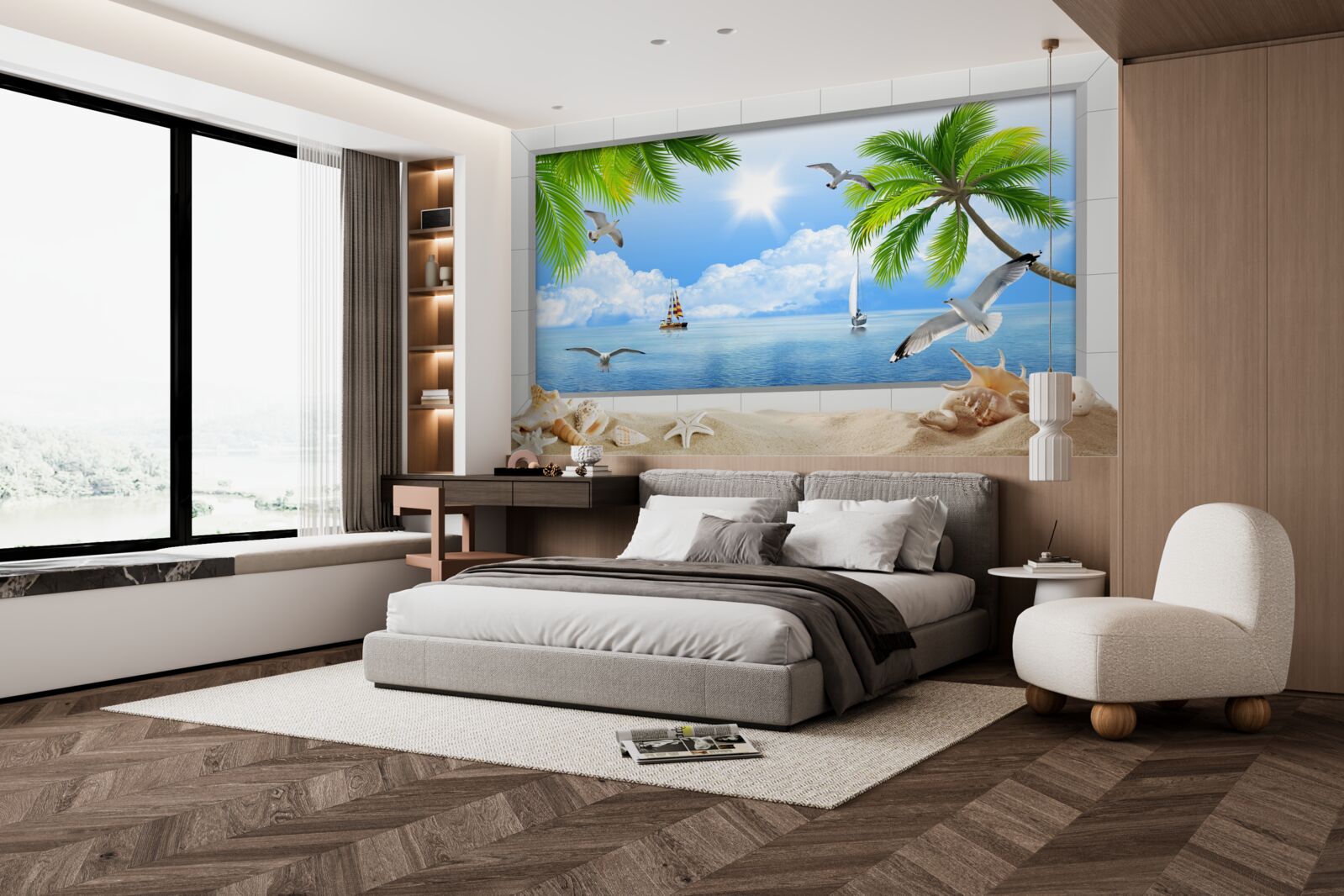 Фотошпалери кораблі на спокійному морі