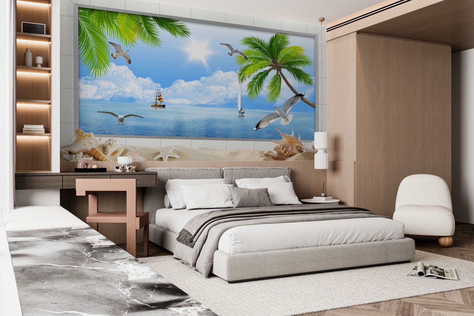 Фотошпалери кораблі на спокійному морі