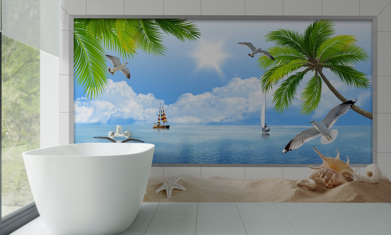 Фотошпалери кораблі на спокійному морі