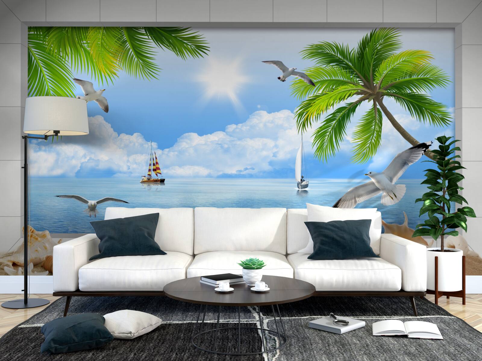 Фотошпалери кораблі на спокійному морі