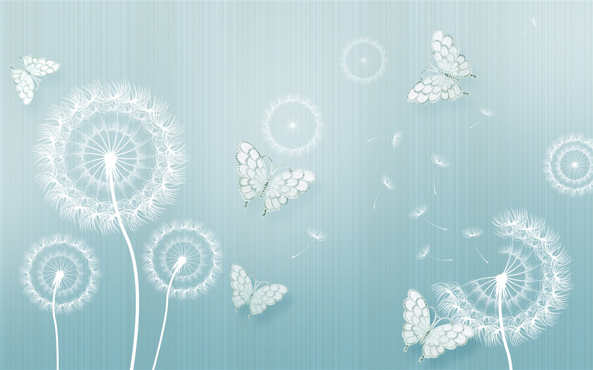 Фотошпалери система метеликів і кульбаби