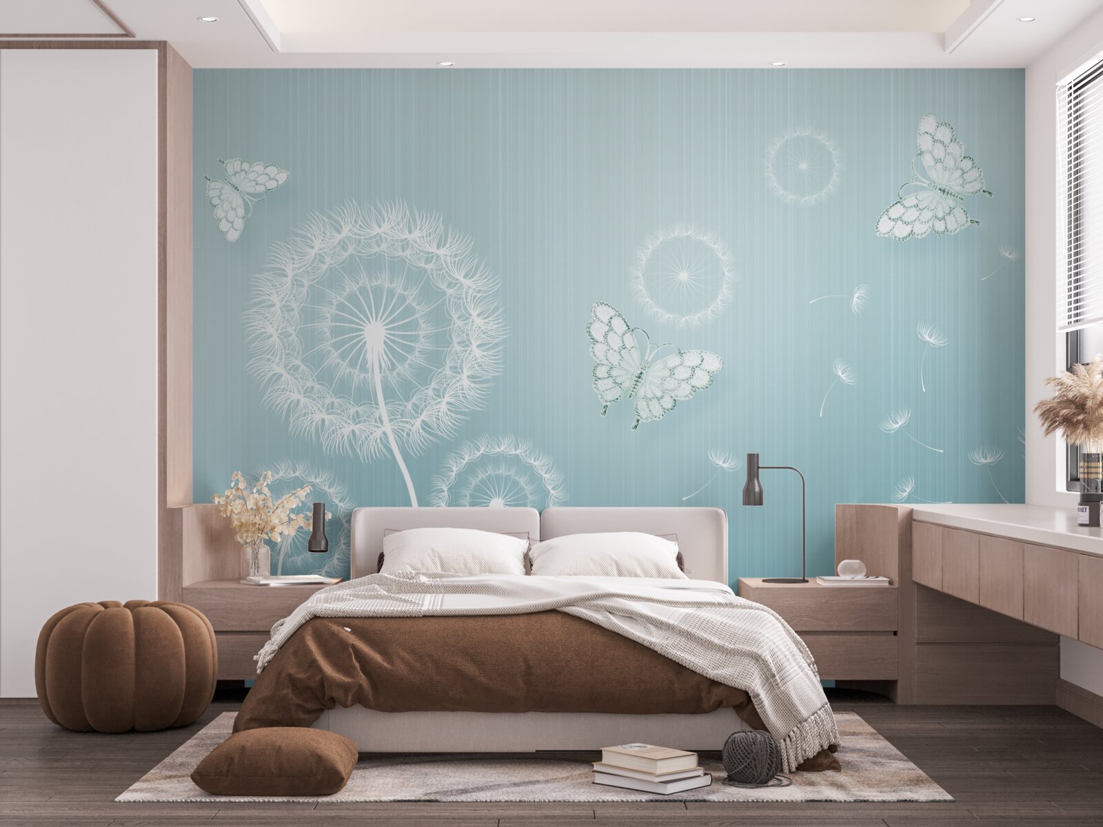 Фотошпалери система метеликів і кульбаби