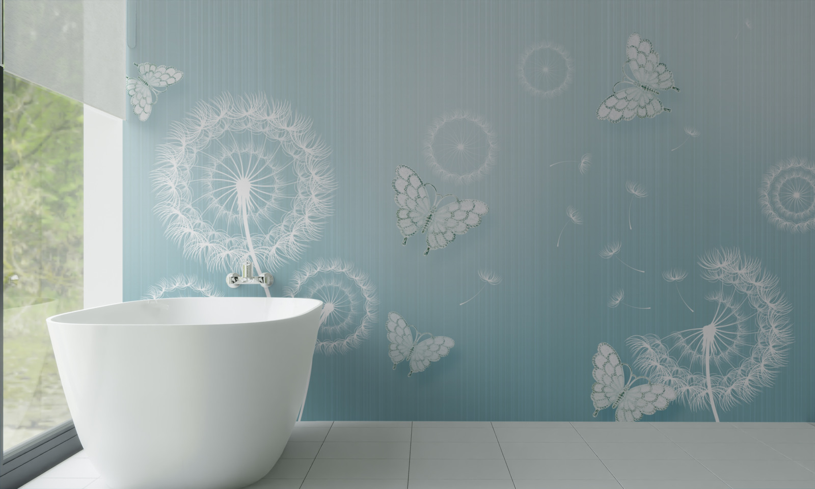 Фотошпалери система метеликів і кульбаби