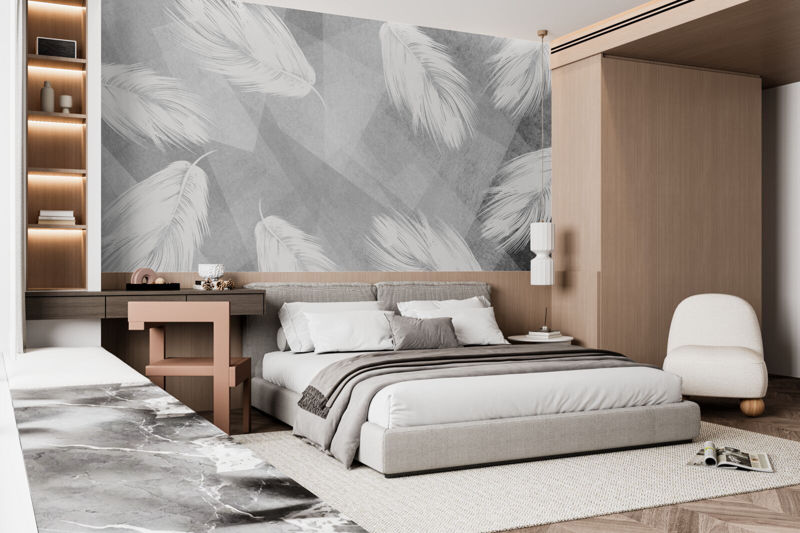 Фотошпалери м'який, білосніжний пух