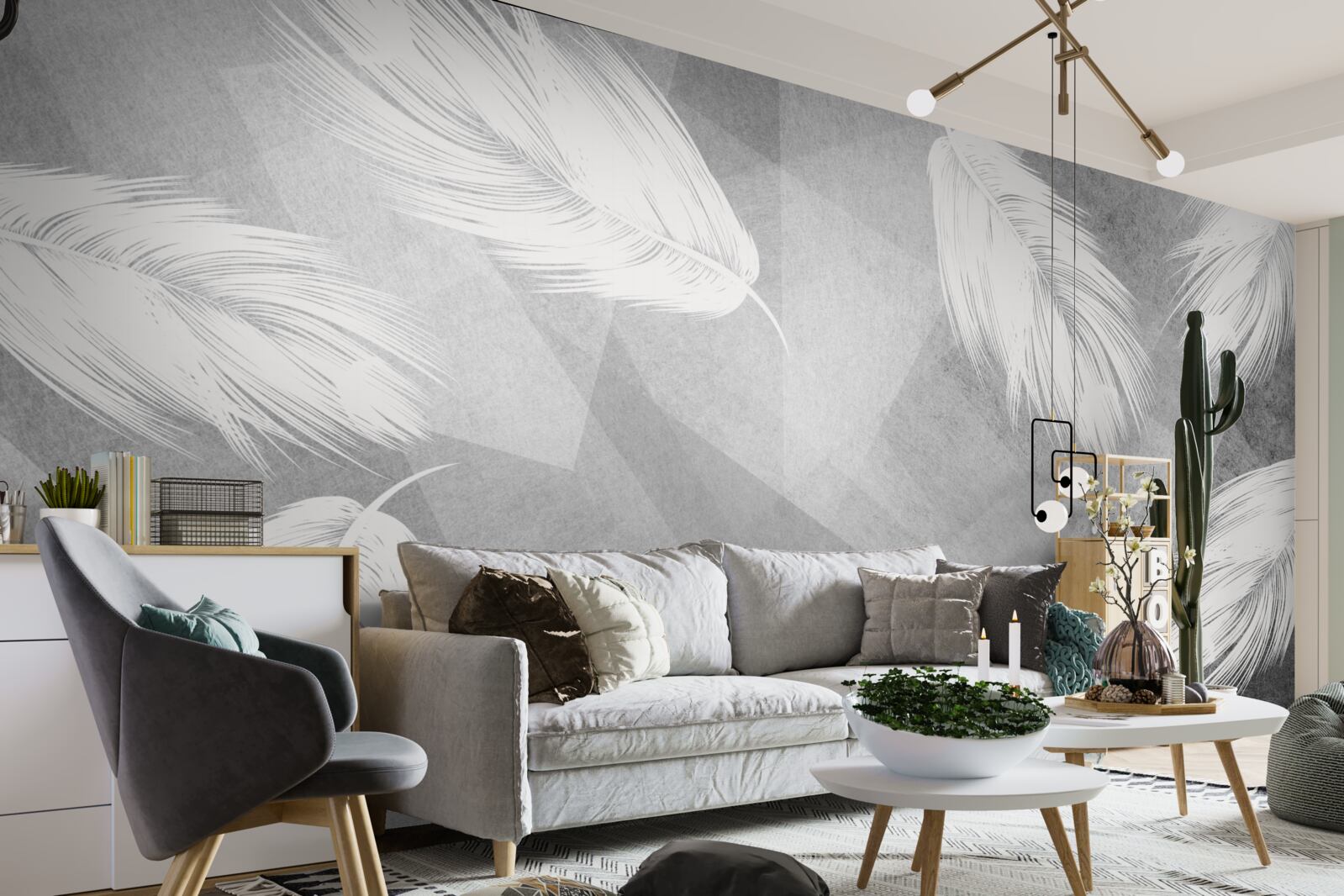 Фотошпалери м'який, білосніжний пух