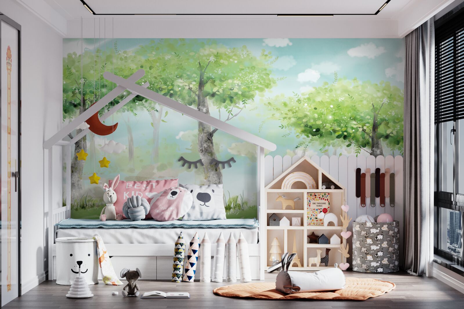 Фотошпалери північний звір серед різнобарвного гаю