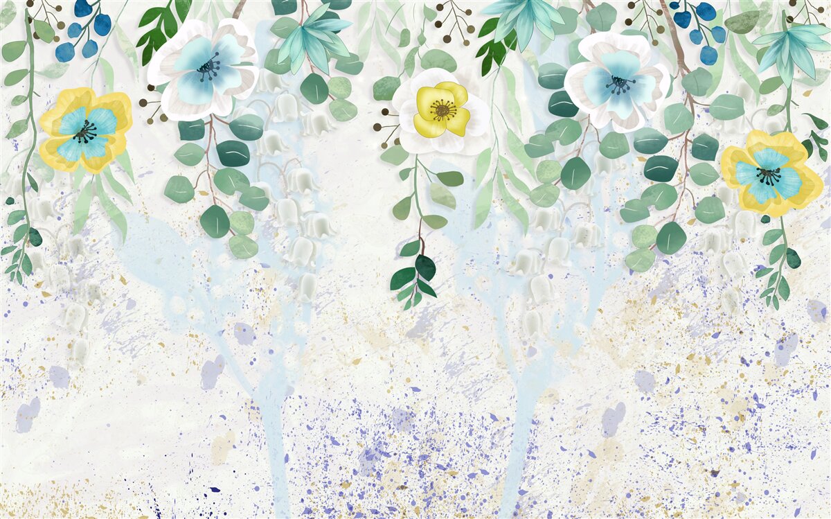Фотошпалери ліани квітів у ніжних кольорах
