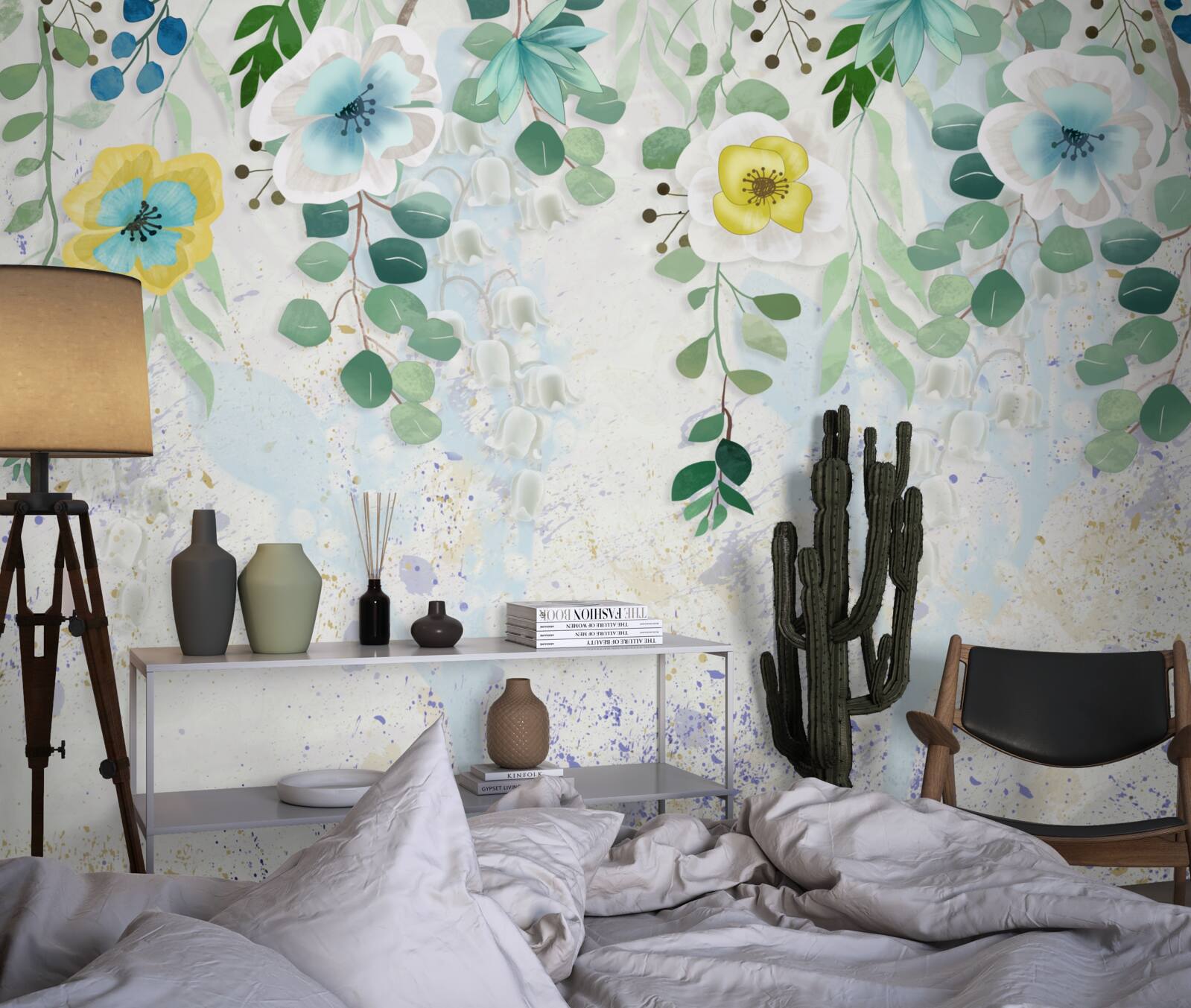 Фотошпалери ліани квітів у ніжних кольорах