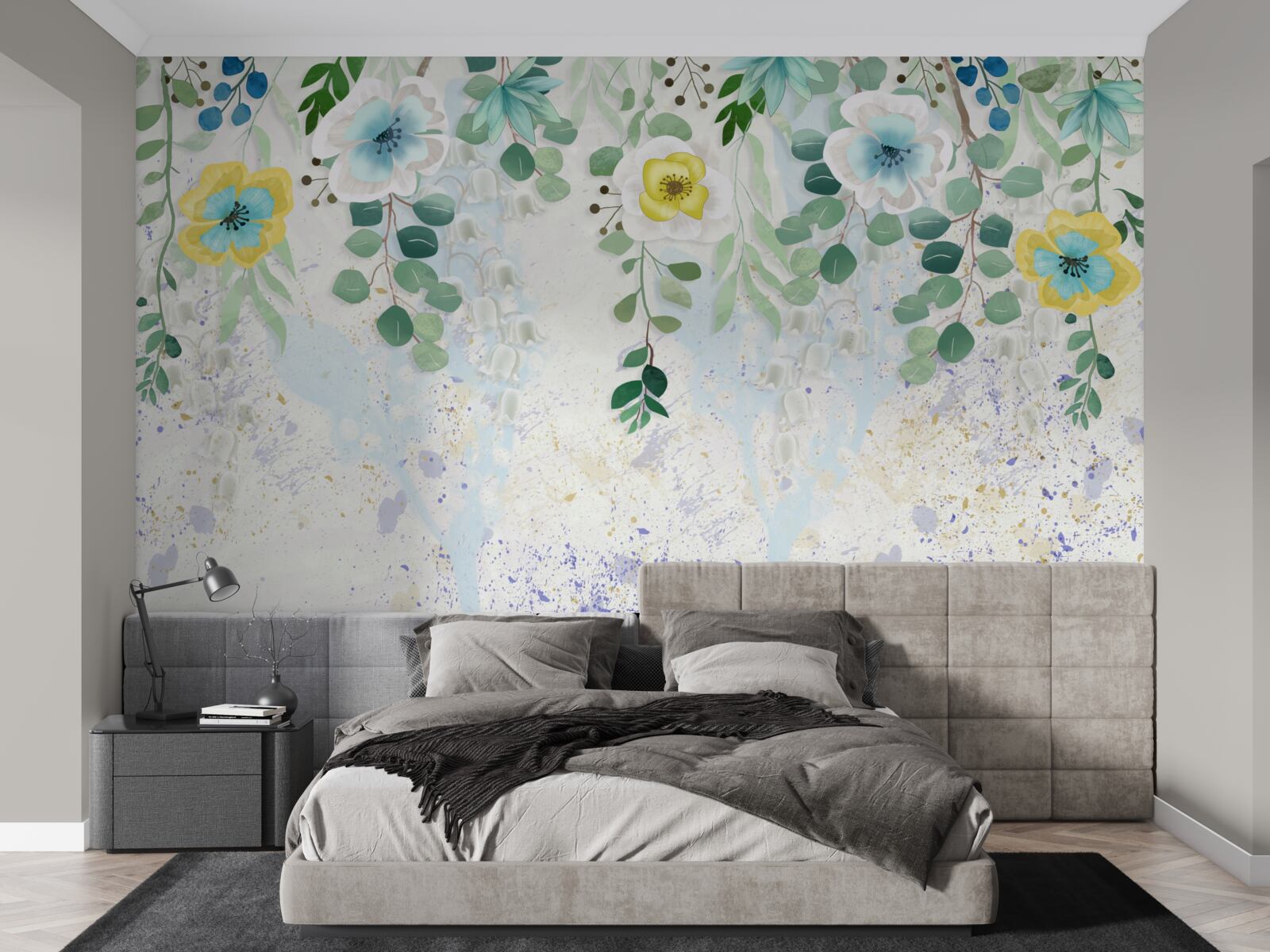 Фотошпалери ліани квітів у ніжних кольорах