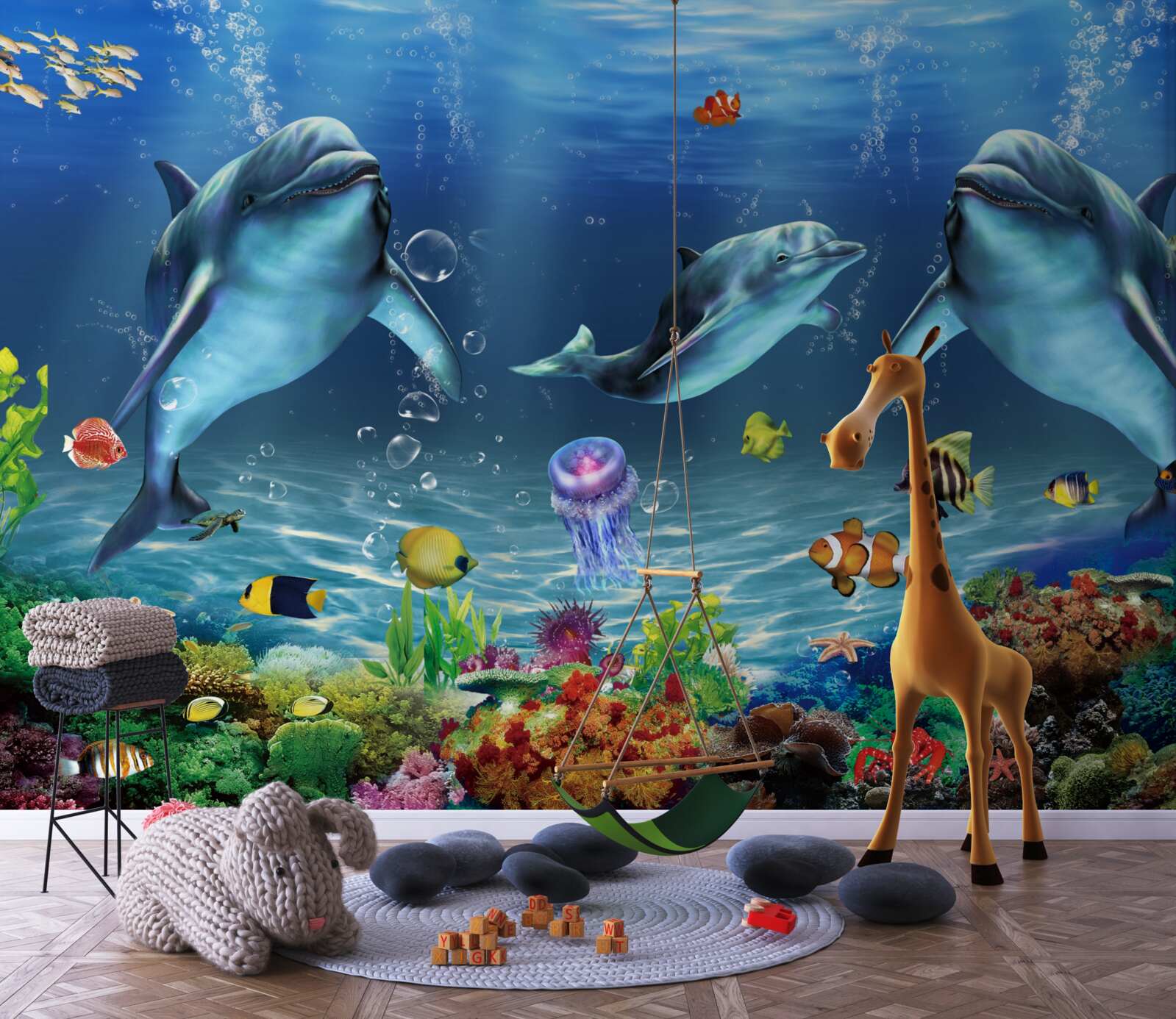 Фотошпалери водні мешканці - дельфіни