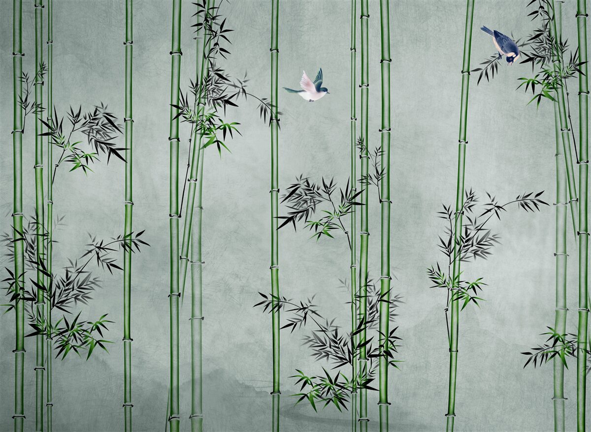 Фотошпалери бамбуковий ліс оповитий туманом