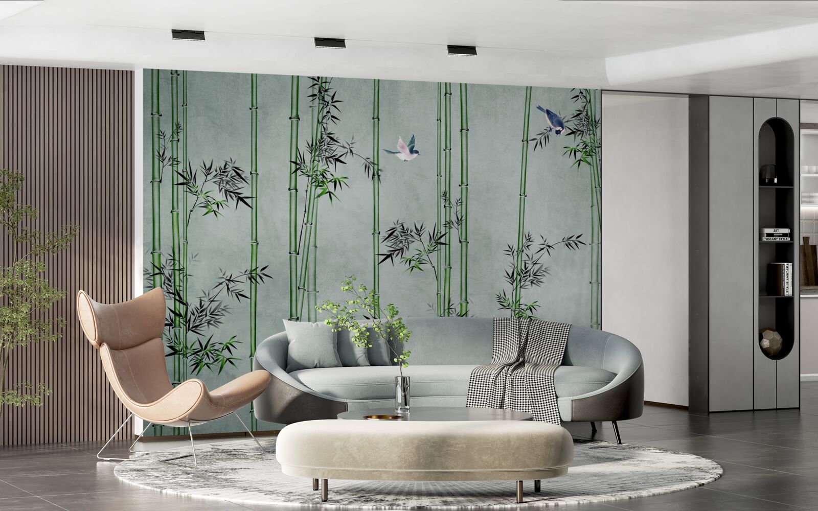 Фотошпалери бамбуковий ліс оповитий туманом